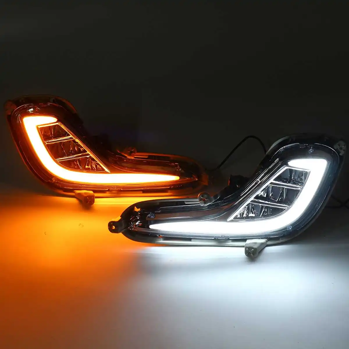 Русский автомобиль Led для hyundai Accent Solaris 2012 2013 дневные ходовые огни поворотные светодиодные фары дневного света передний бампер противотуманная фара