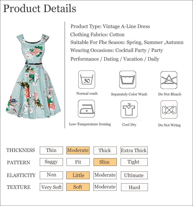Kostlish Print Summer Dress Women 2017 Cotton Sleeveless 50s Vintage Dress With Belt Elegant Rockabilly Party Dresses Sundress (107)
