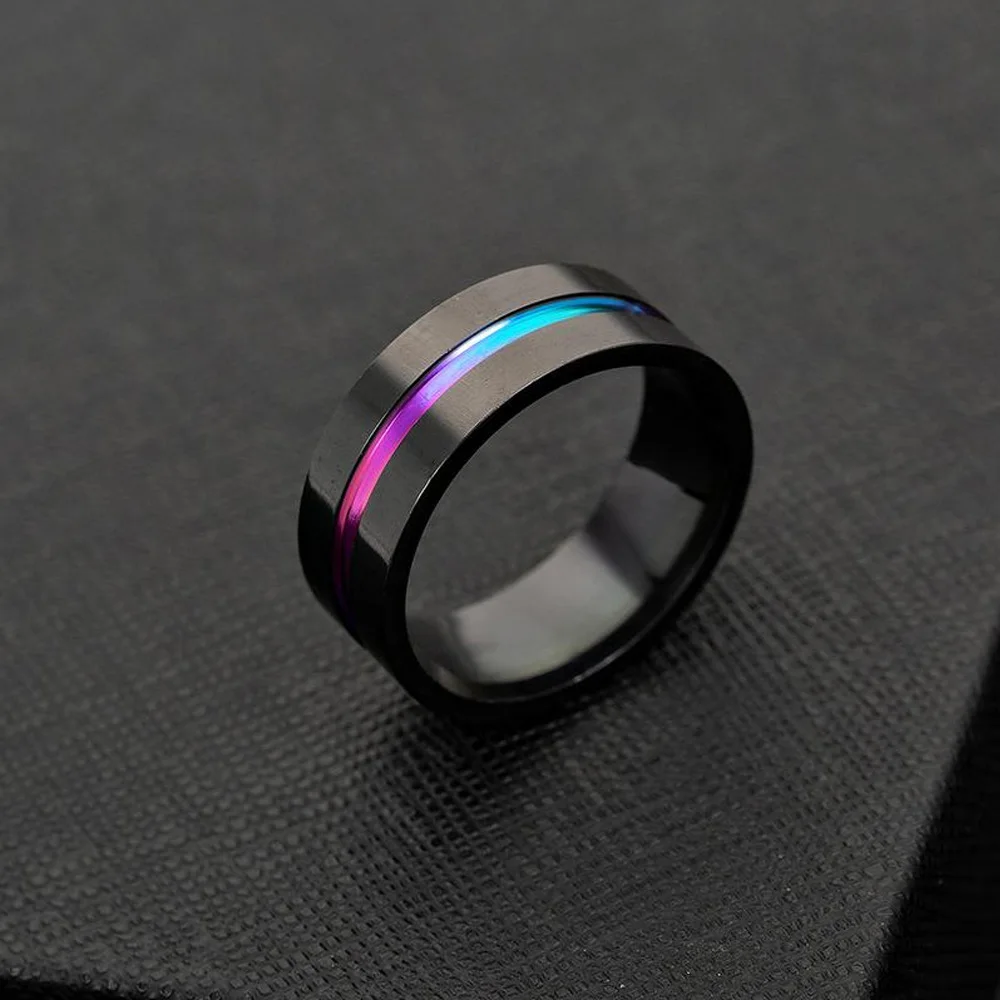 

Tungsten Carbide Steel Men Women Black Wedding Engagement Ring Size 7 8 9 10 11 12 Jewelry DIY Decoration Gift