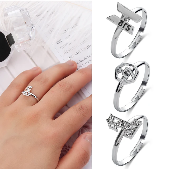 New Hot Kpop BTS Rings Got7 Wanna One Twice Bangtan Ring Boys Women Fashion Adjustable BTS