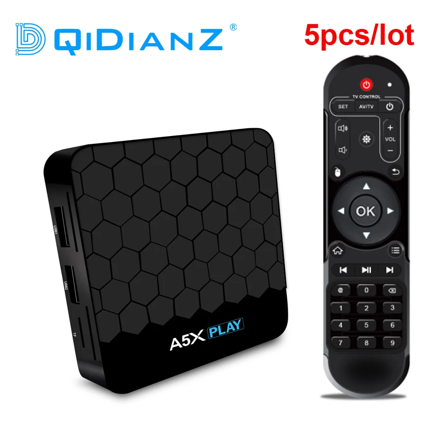 

5pcs/lot A5X PLAY MINI Smart Android 9.0 TV Box RK3318 Quad Core 2GB RAM 16G ROM USB 3.0 WiFi LAN 4K Media Player Set top box