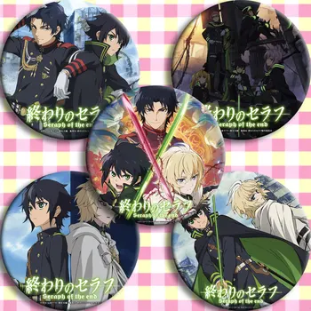 

Japan Anime Owari no Seraph Cosplay Badge 58mm Cartoon Brooch Pins Collection Bags Badges For Backpacks Button gifts