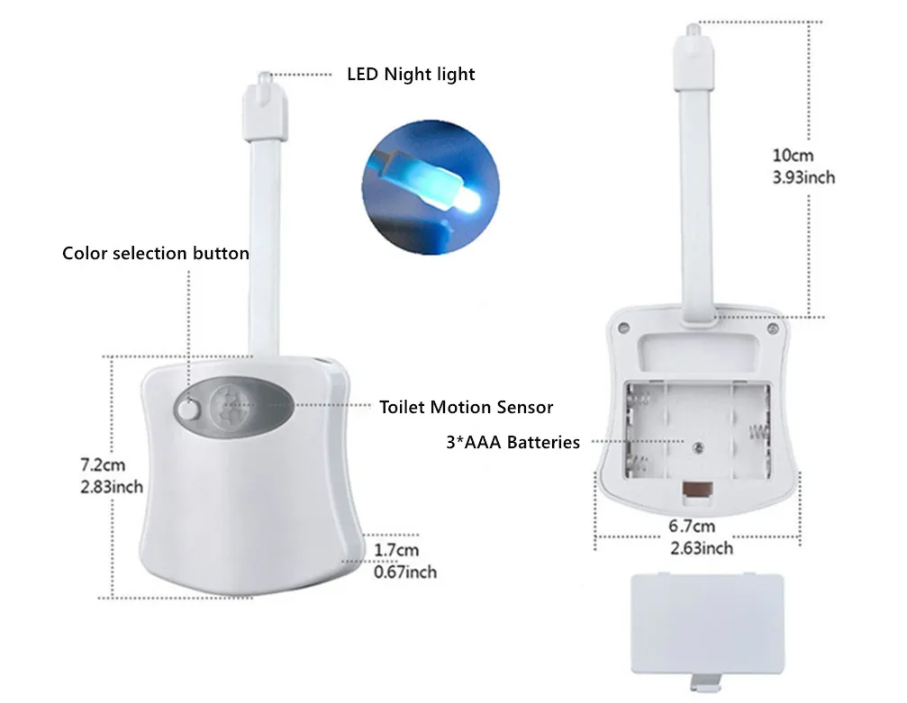 Сенсорная лампа для унитаза, светодиодный светильник для унитаза, Ночной светильник, 8 цветов, смарт-Авто-активация, кювет, аксессуары для ванной комнаты, 1 шт