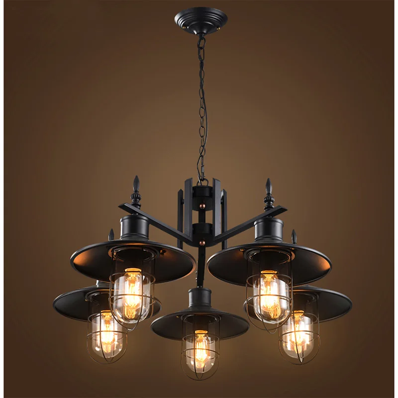 

creative individuality lamp 5 heads pendant light iron black dining room lamp bar Iron shop clothes store pendant lamps Z17506