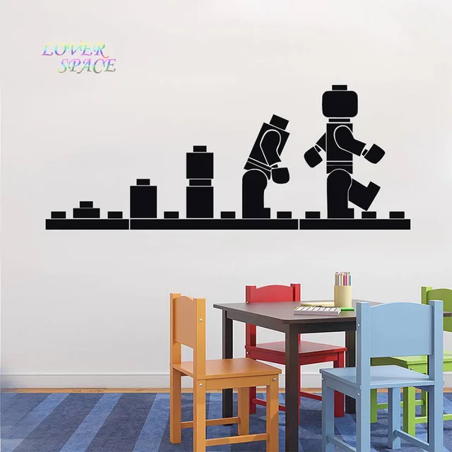lego evolution decal wall sticker lego wall art vinyl stencil kids