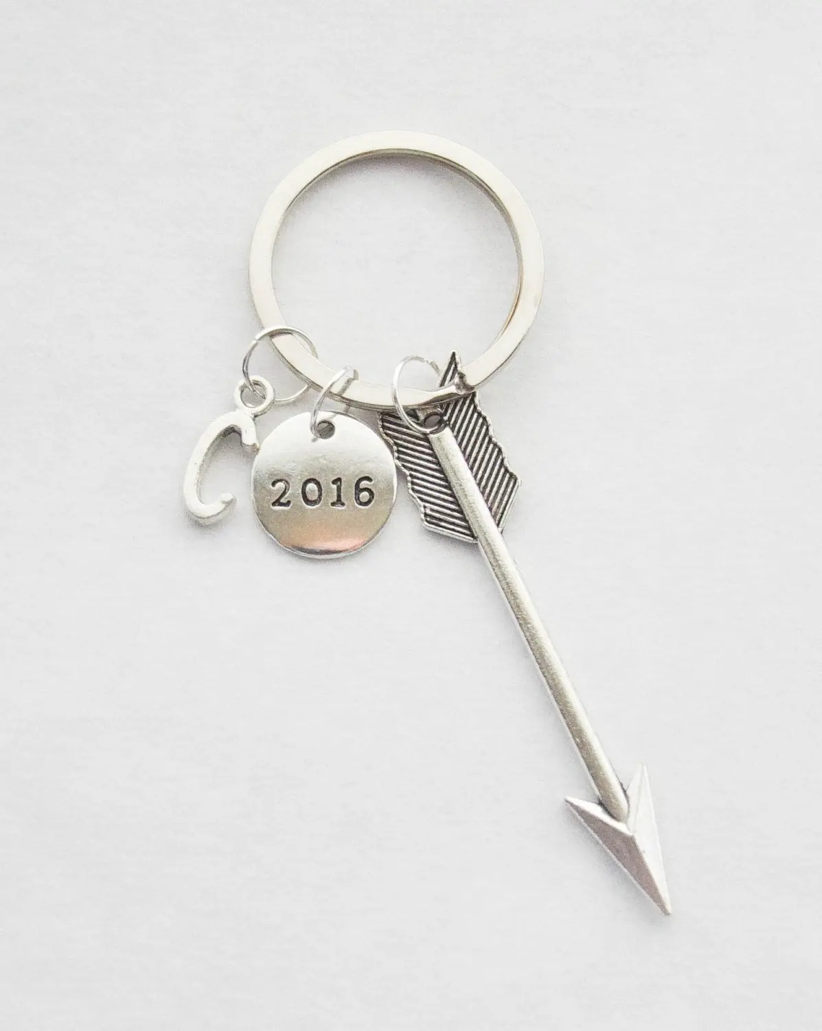 20Pcs Silver Arrow Keychain, Keychains, Large Arrow Key Ring, Unisex