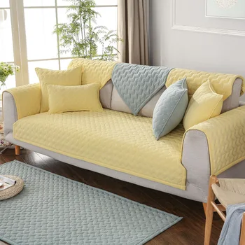

Sofa Mats High Quality Washed Cotton Sofa Cover Quilted Non-slip Decorative Couch Cover for Living Room Simple Design 1PC