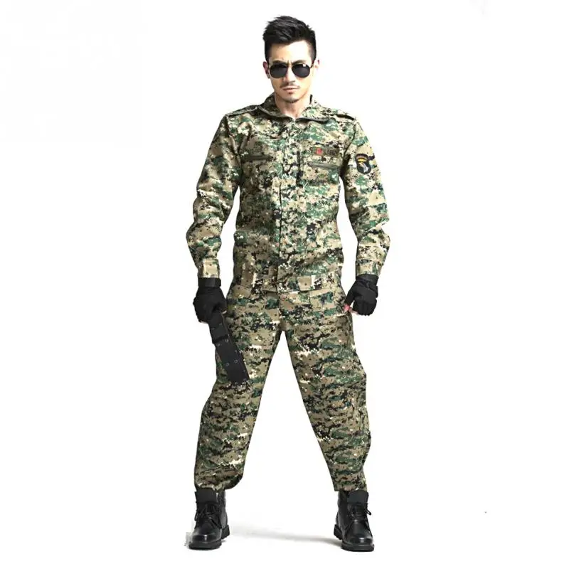 Baratos Traje de camuflaje CS trajes tácticos Airsoft uniforme de camuflaje de La Selva juego de ropa de caza conjunto de uniforme de entrenamiento