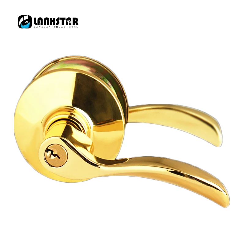 Luxury Design European New Style Gold Color Handle Solid Lockset