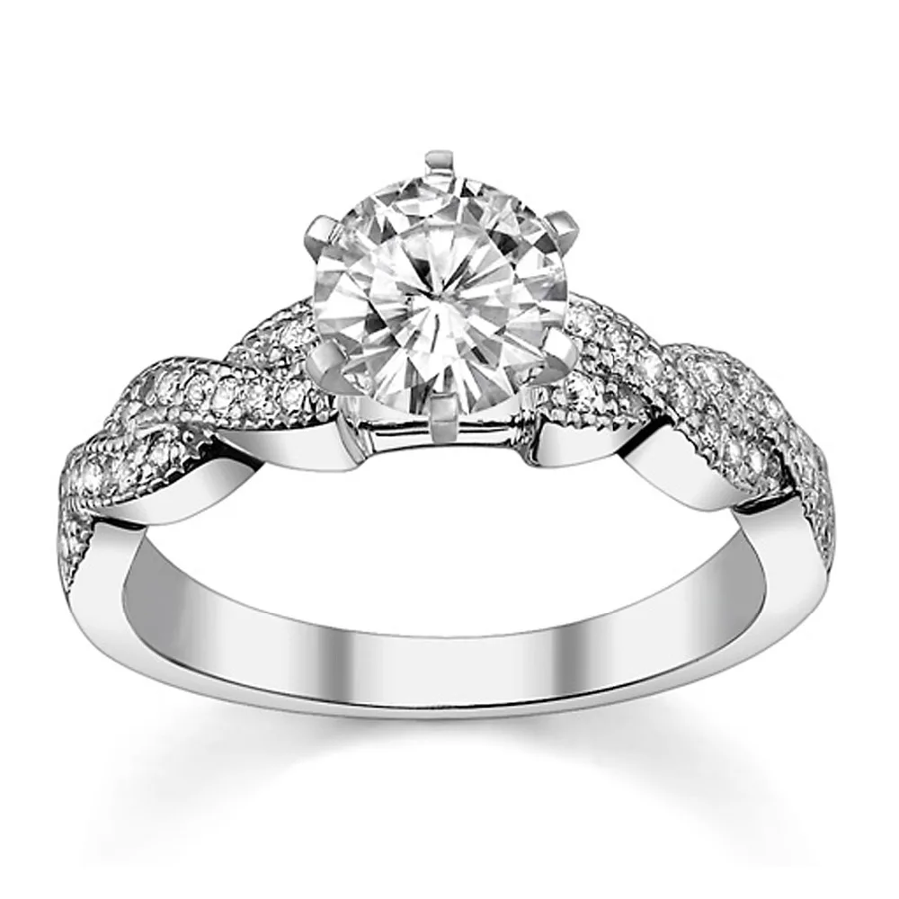1 carat simulated diamond engagement ring 925 sterling silver platinum plated diamond wedding ring twist band - Silver Diamond Wedding Rings 1 carat simulated diamond engagement ring 925 sterling silver platinum plated diamond wedding ring twist band - Silver Diamond Wedding Rings