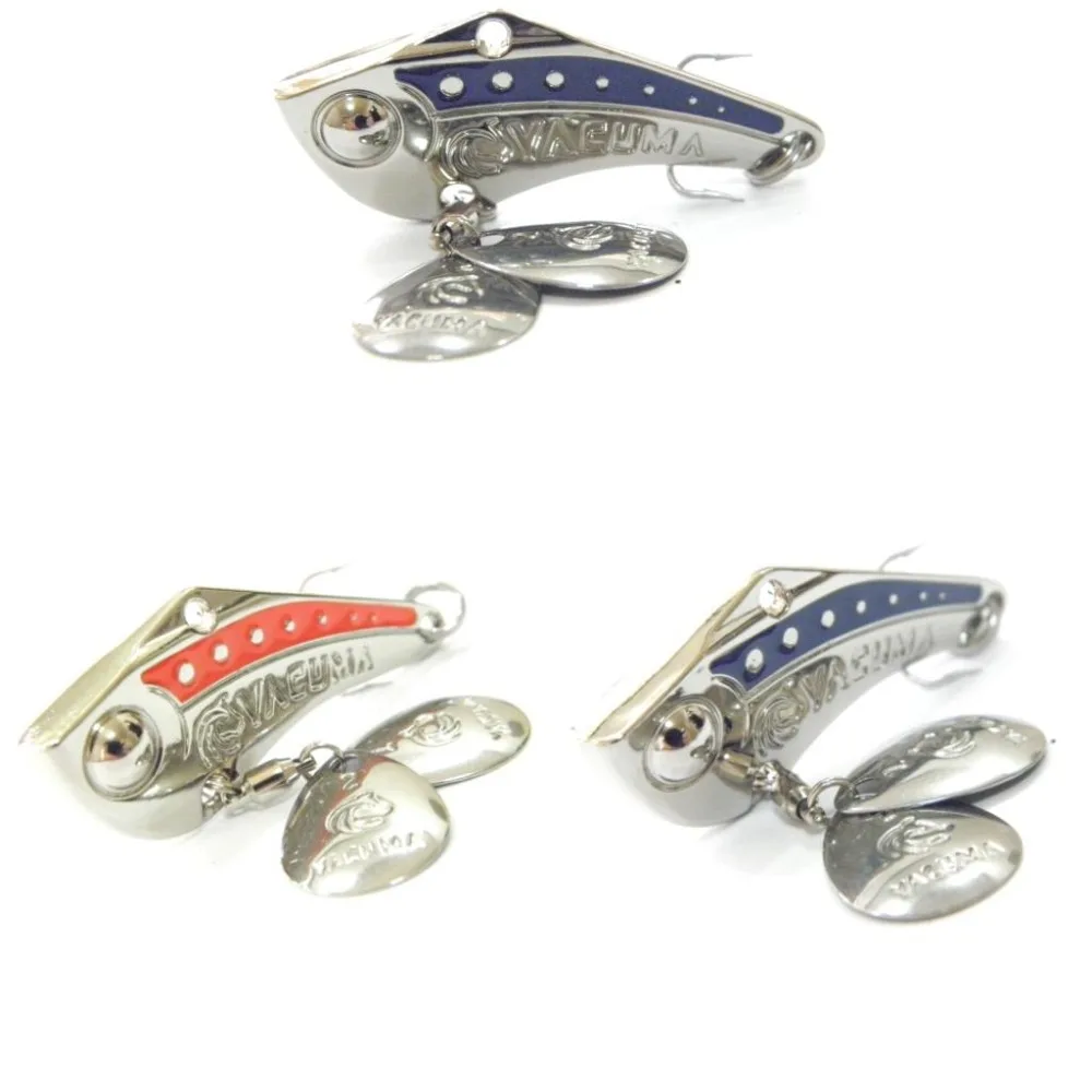 

wLure 10g 15g 20g Yacuma Brand Silver Plating with Red/Blue Stripe Spin Sonic Spin Tail Spoon VIB Sinking Spin Sonic SP8