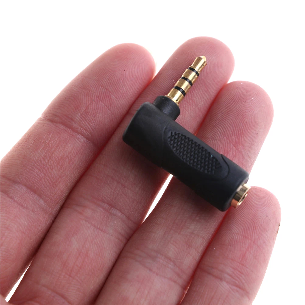 

3.5mm Male to Female 90Degree Right Angled Adapter Audio Microphone Jack