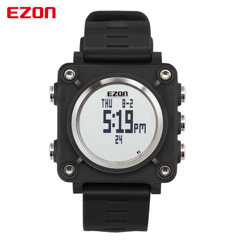 

EZON Outdoor Sports Digital Watch 2019 New Men's Fashion Casual Waterproof Multi-functional Stopwatch Compass Watches L012