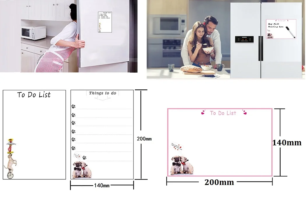 Виниловая магнитная доска, магниты на холодильник, маркеры для сухого вытирания, записывать сообщение, доска с напоминанием, блокноты, ежедневник на неделю, чтобы сделать список