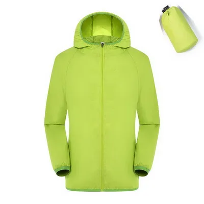 Мужские летние куртки, быстросохнущие, весна-осень, мужские пальто с капюшоном, водонепроницаемые, защита от солнца и УФ лучей, Мужская Брендовая верхняя одежда LA452 - Цвет: Green