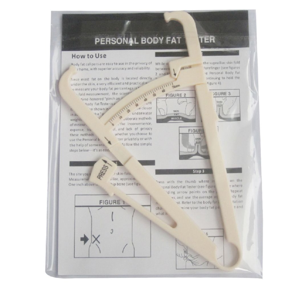 1 PC Personal Body Fat Loss Tester Calculator Caliper Fitness Clip Fat Measurement Tool Slim Chart Skinfold Test Instrument