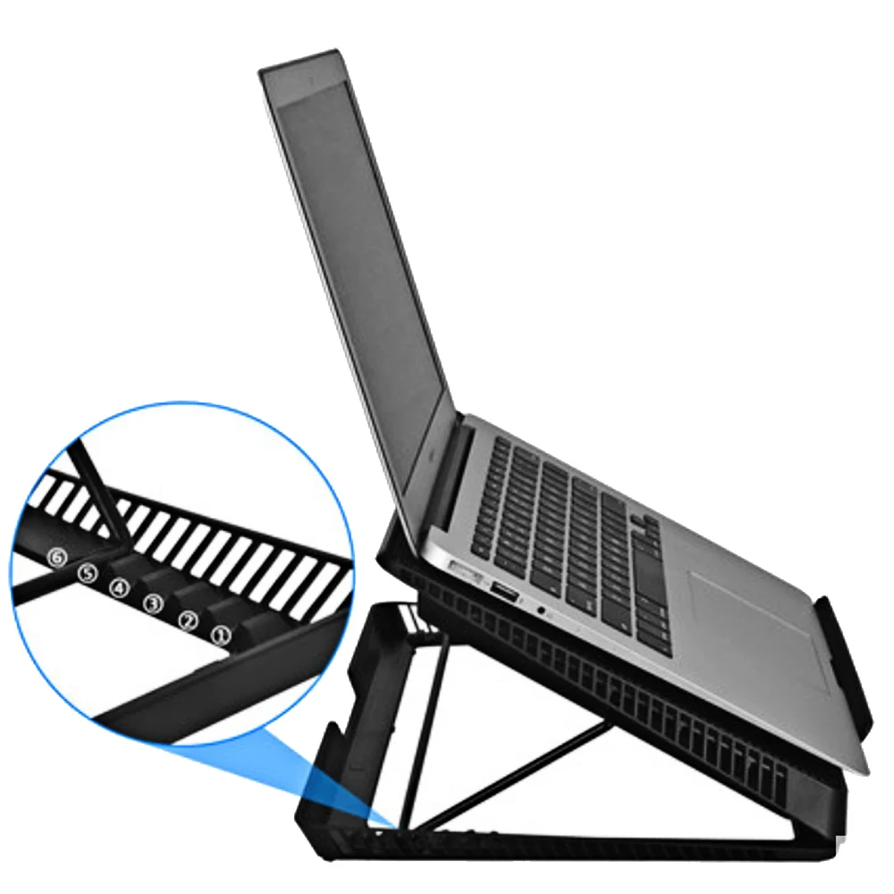 Besegad тихий радиатор регулировка скорости ветра охлаждающий вентилятор охлаждающая подставка кулер подставка база для ноутбука ПК ноутбук размер в пределах 17 дюймов