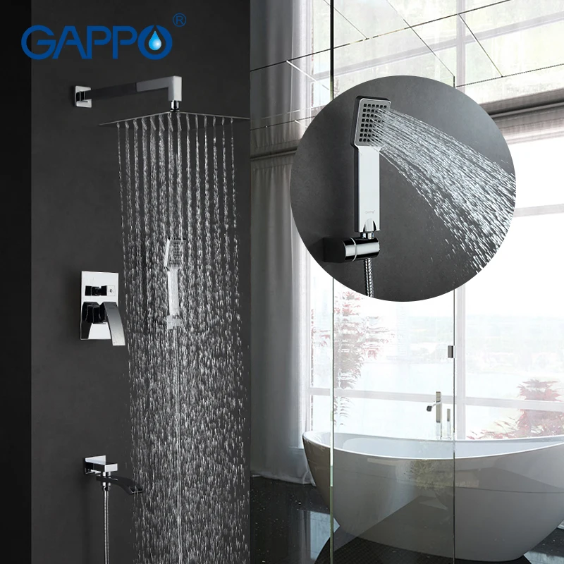 

GAPPO Wall bronze rainfall shower faucet chrome bathtub faucet tap waterfall head Bath Shower bathroom shower faucet set GA7102