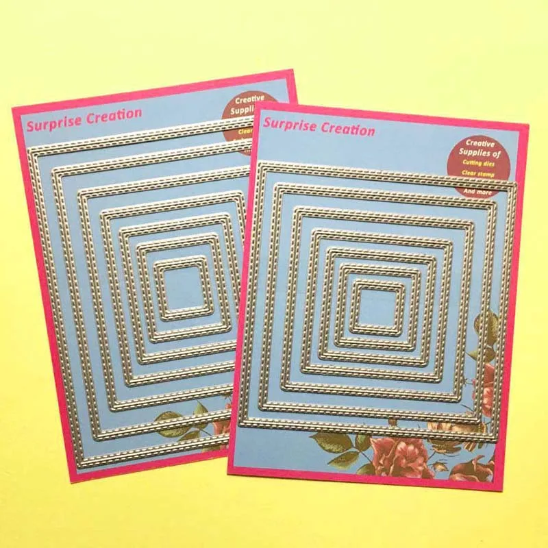 

2-Set Cutting dies Rectangle & Square with stitch Cardmaking & Scrapbooking DIY Craft stencil