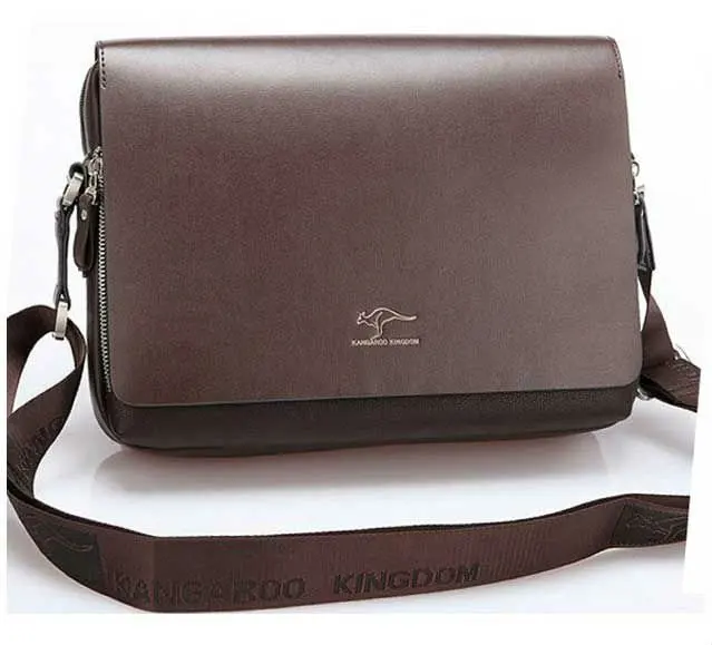 Free Shipping Authentic Kangaroo Large Men's Leather Shoulder Messenger
