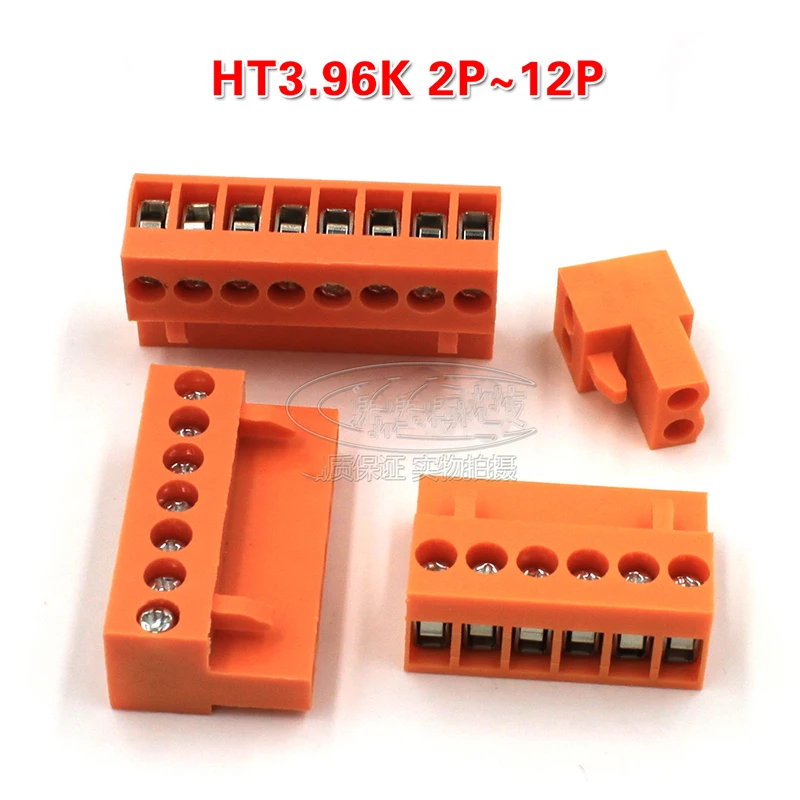 

10pcs/lot Plug-in PCB Terminal Block HT3.96K plug hole 2p / 3P orange