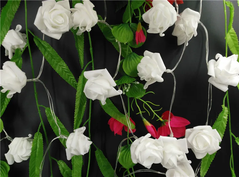 YIYANG 2 м 20LED Свадебные розы влюбленные Дата цветок световые гирлянды AA батарея Рождество фестиваль вечерние декоративные огни Lumiere Rosa
