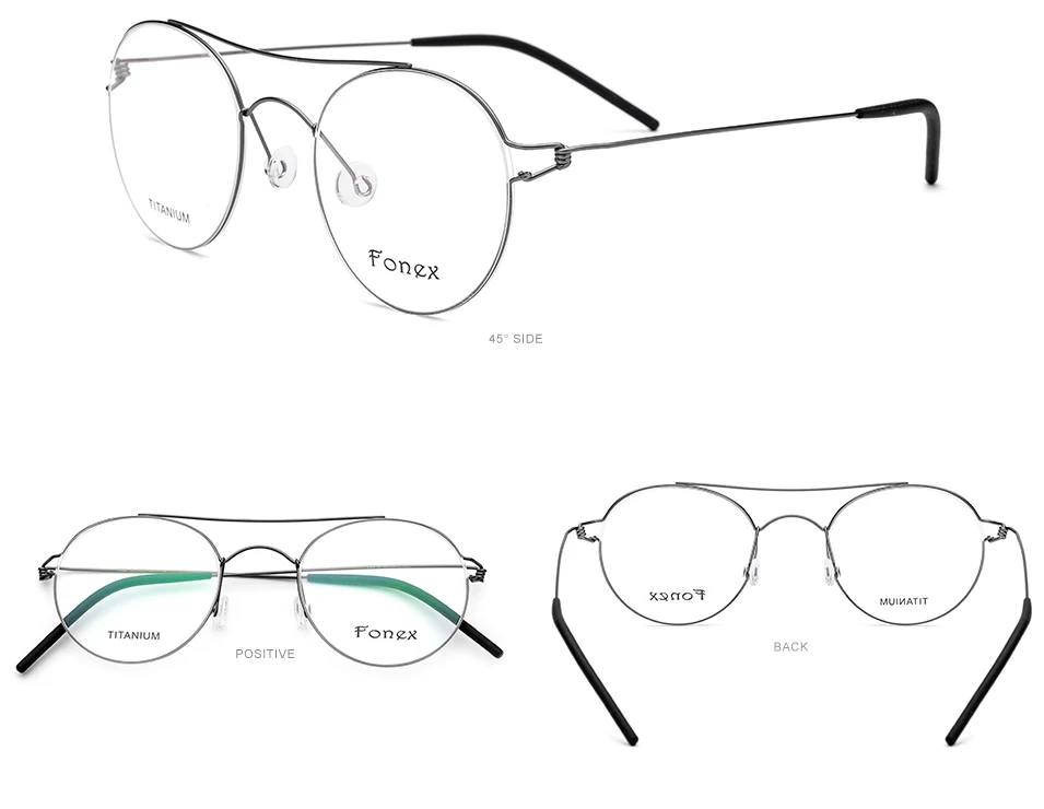 Оптические очки из титанового сплава, оправа для женщин, Ретро стиль, близорукость, очки по рецепту, мужские, красные, корейские, датские, Безвинтовые очки