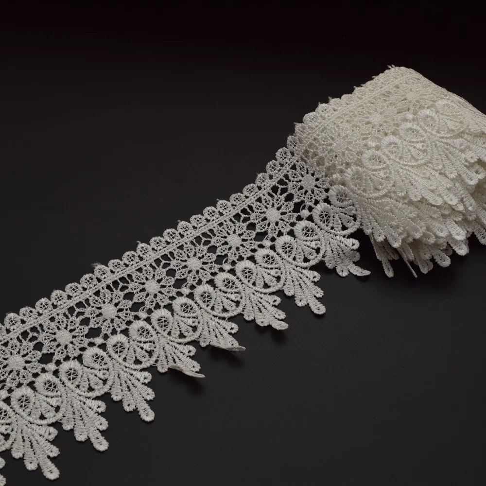 Gold Star Venice Lace Trim - 5 Yards Metallic Embroidery Lace For Crafts & Sewing