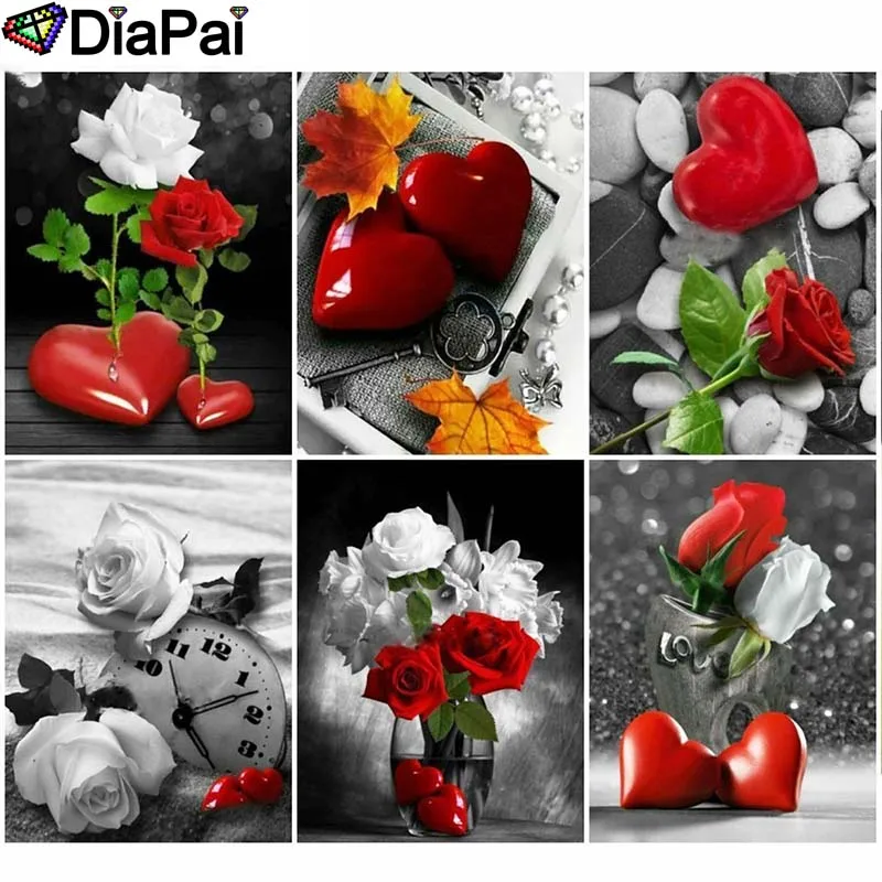 Huacan-DIY-Diamond-Painting-Flower-Heart-Diamond-Mosaic-Sale-Full-Drill-Square-Rhinestone-Embroidery-Home-Decoration