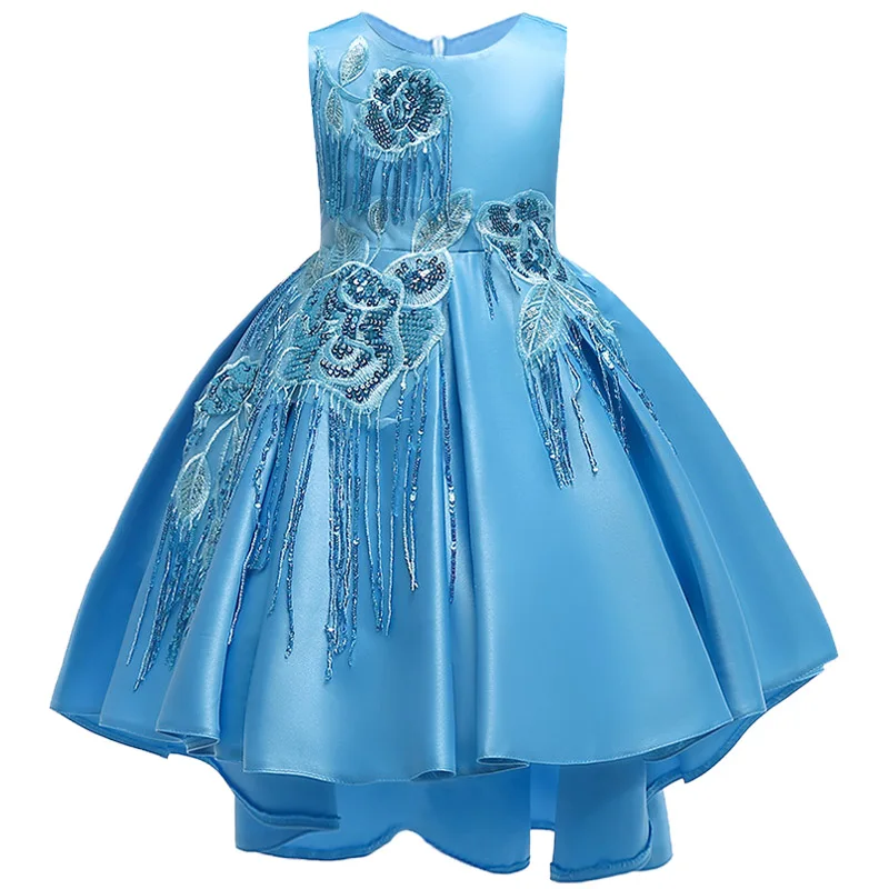 Детские платья для девочек, платье-пачка с цветочным принтом и большим бантом для свадьбы, наряды на конкурс красоты, праздничное платье принцессы, одежда для девочек 2-10 лет - Цвет: as picture