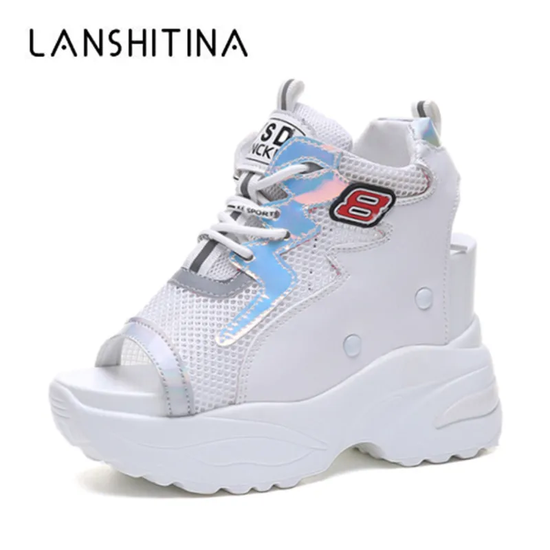 

Women Sandals 2019 Summer High Platform Sandal 10.5CM Wedges Thick Bottom Casual Women Peep-toe Shoes Beach Breathable Flip Flop