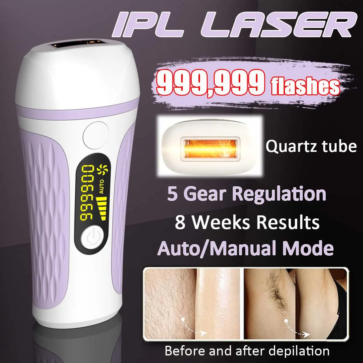 Depilação a Laser Dispositivo de Remoção do Cabelo 3 em 1 Cores Níveis Flash Ipl Feminino Depilador Permanente Casa Elétrica Indolor 3 5 999999 5 3 cores 5 níveis 999999 flash 3