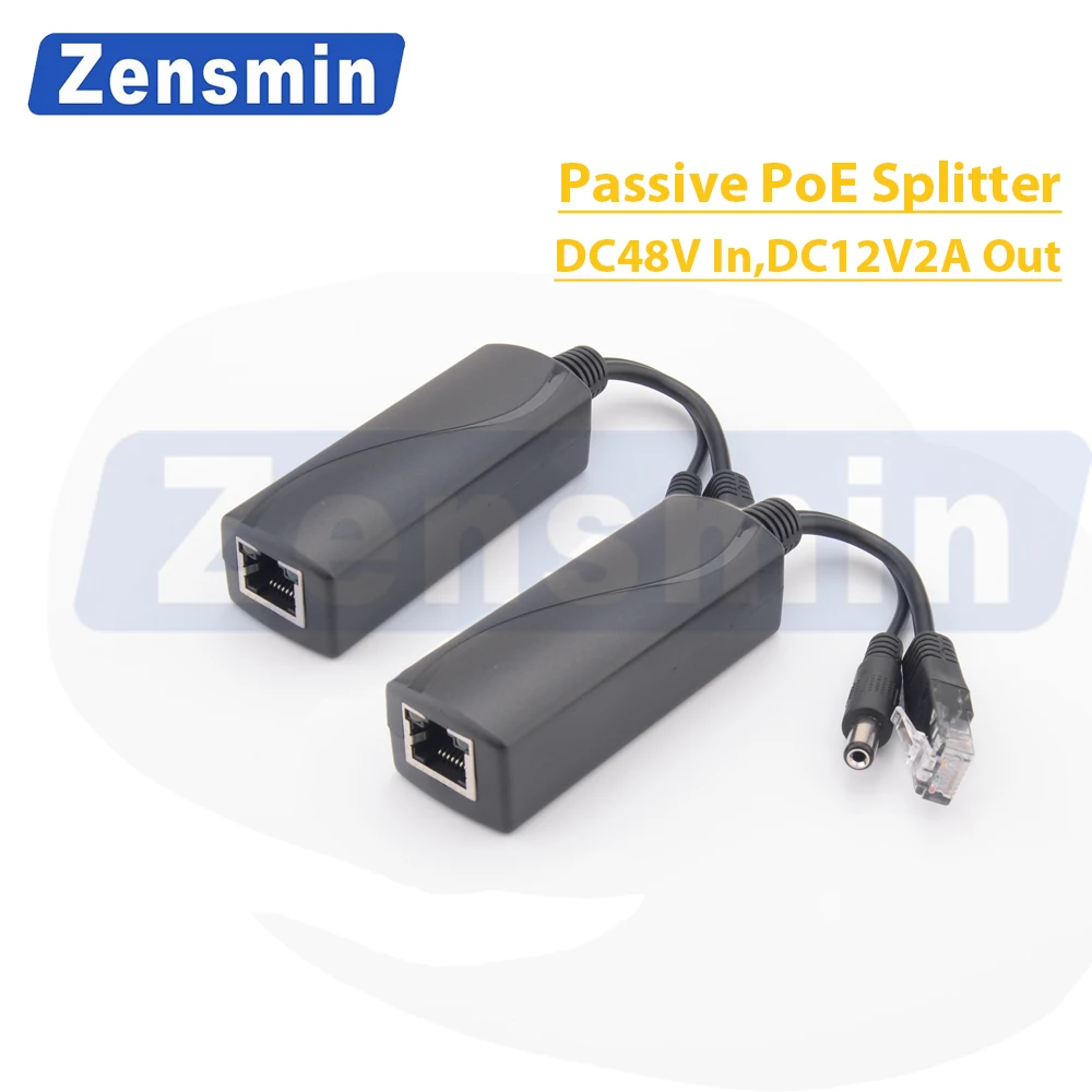 

Zensmin CCTV Security application isolated 48V DC12V/1.5-2A 30W POE Splitter poe injector ip camera poe nvr poe switch