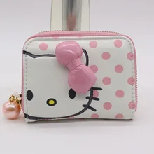 Hello kitty модный держатель для карт Новинка белая молния защита для карт Высокое качество PU водонепроницаемый мини карточный кошелек украшение бант