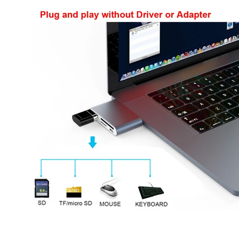 USB Hub 3,0 Портативный двойной порт SD/Micro SD кардридер для MacBook Pro/samsung/Huawe/ONEPLUS7PRO