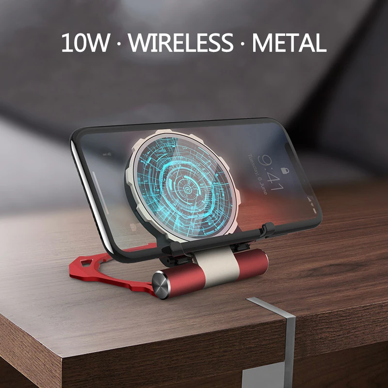 

Luxury Wireless Charger for Iphone XS Max Tony Stark Arc Reactor 10W Output Fast Charger for Samsung Note 9 Glass Metal Charger