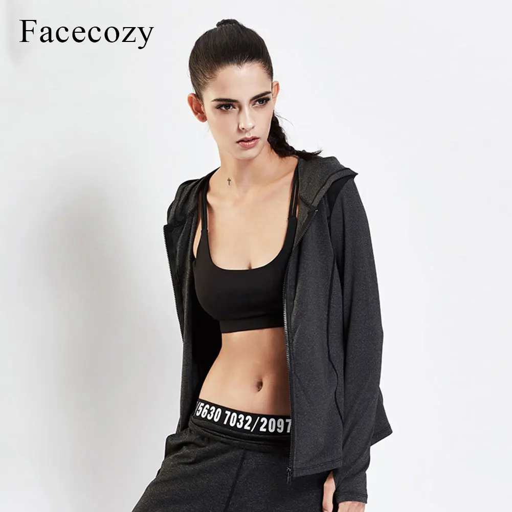 Facecozy женские весенние худи для йоги с длинным рукавом быстросохнущая дышащая