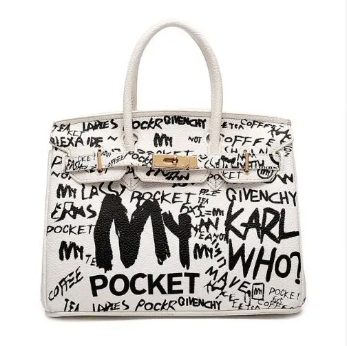

2019 New Fashion Graffiti Women Shoulder Bags Top-handle Bags Messenger bags Ladies Bags leather handbags S149