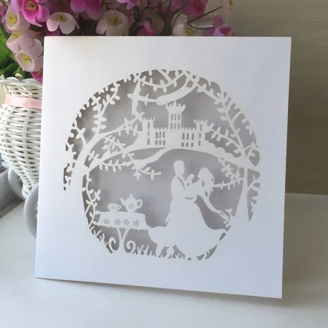 12pcs handmade folded postcard wedding invitations card vintage wedding invite postcards