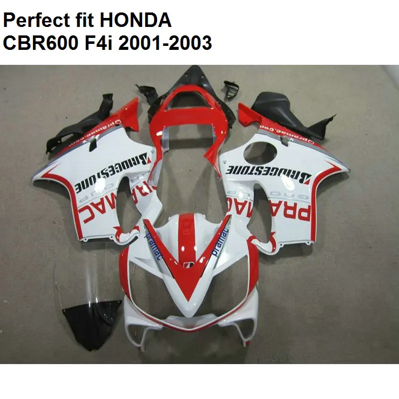 Литье под давлением обтекатель для Honda CBR 600 F4i 2001 2002 2003 белый, красный, обтекатели комплект CBR600 F4i 01 02 03 CV01
