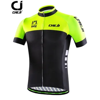 

CHEJI Green Bike Jersey Men Cycling clothing SportswearTeam short sleeve Roupa Ciclismo maillot Bicycle top Jackets quick Dry
