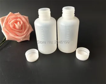

30ML 60ML 100pcs Milky Translucent Empty Plastic Bottle With Scale With Screw Cap Medical Liquid Reagent Container Free Shipping