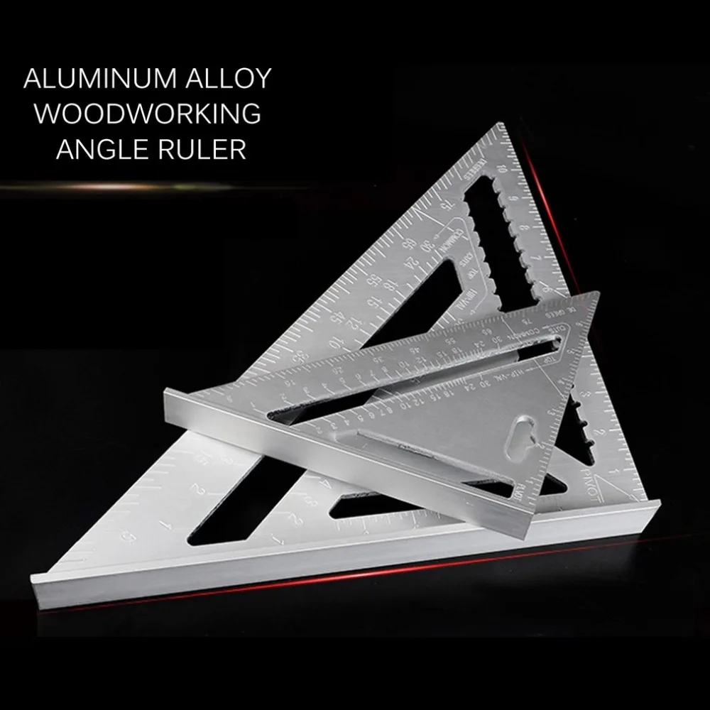 

Portable Aluminum Alloy Triangular Ruler Speed Square Protractor Miter Woodworking Miter Framing Measuring Ruler