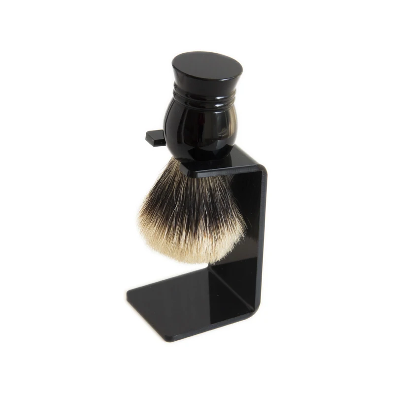 Classic Black Acrylic Handle Finest Badger Hair Shaving Brush Metal Stand or Acrylic Beard Brush