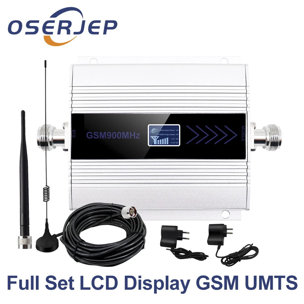 

LCD Display Mini GSM 900MHz 2G UMTS 3G Repeater Booster 900 MHz Mobile Phone Signal Amplifier Kit + Indoor Outdoor Antenna