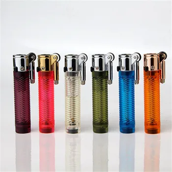 

Ultra Thin Compact Jet Lighter Grinding Wheel Butane Lighter Inflated Gas Frosted Mini Lighter Metal NO GAS