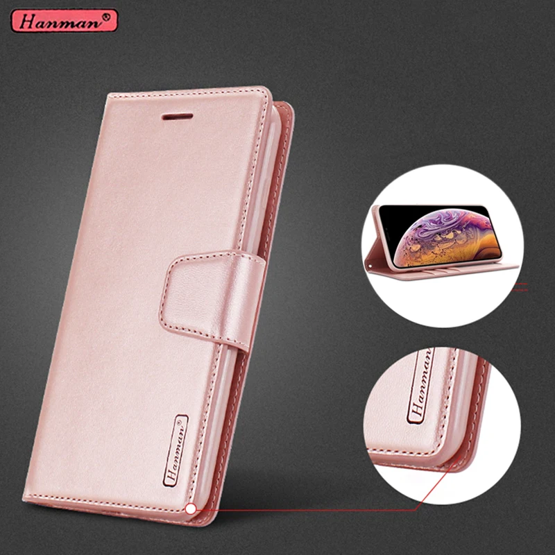 For iphone X XR XS Max Case Original Hanman Brand Leather