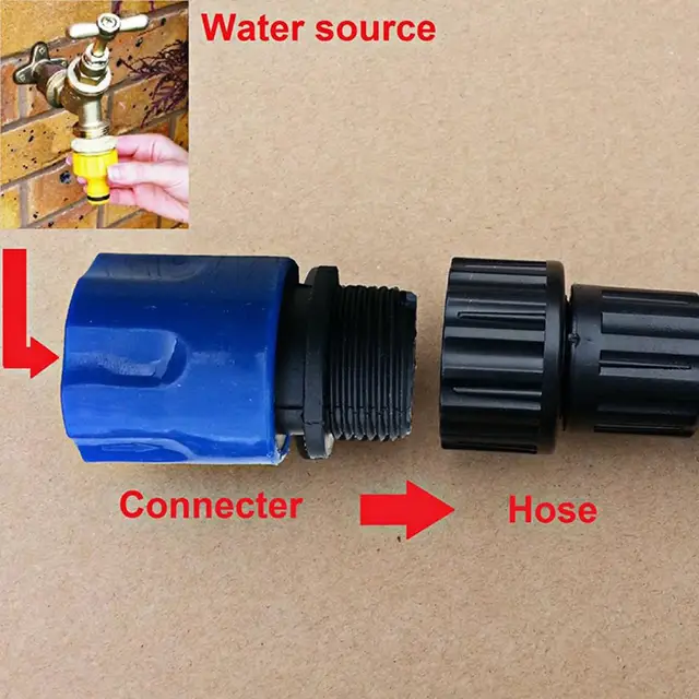 Garden Stretch Hose Connector Adaptor Spray Watering Vehicle Cleaning