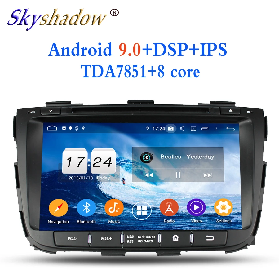 TDA7851 Android 9,0 для kia SORENTO 2013 Восьмиядерный 4 Гб ОЗУ 32 Гб Bluetooth Wifi 4G gps ГЛОНАСС карта Автомобильный dvd-плеер RDS радио