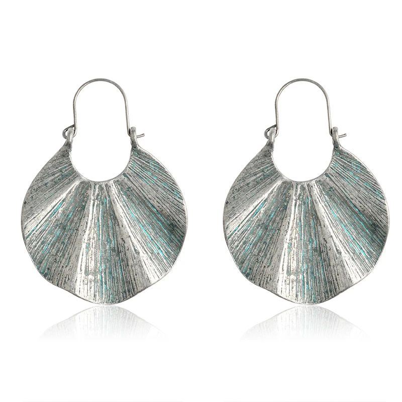

Vintage Hoop Earrings Metal Silver Bronze Irregular Statement Women Earrings ronde oorbellen BOHO Ear Jewelry Gift Holiday Party